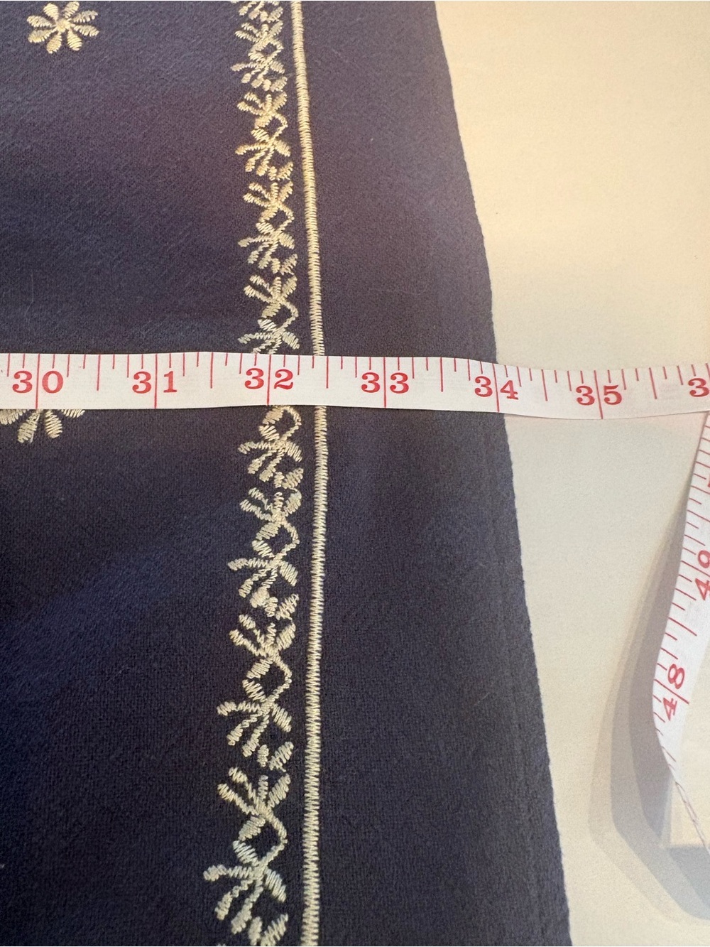 THML Navy Blue Embroidered Tunic with Cream Stitching - Picture 5 of 12